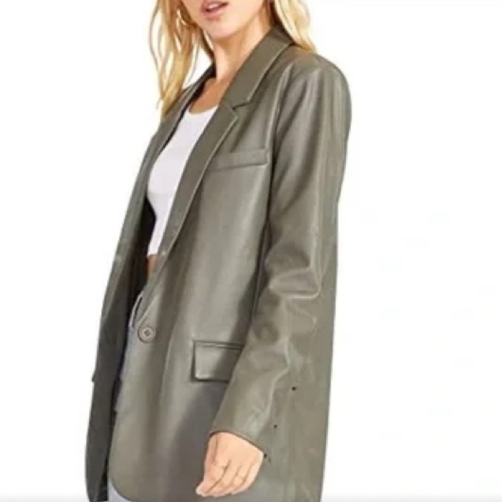 Bb Dakota leather blazer green in a size small. Worn once